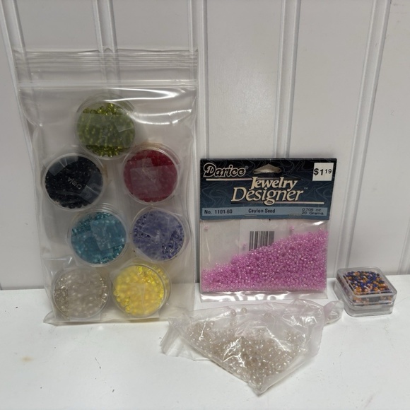 Darice Other - Vintage Y2K Glass Seed Bead Lot Darice Jewelry Beads Multicolor Crafting